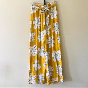 Wide Leg Floral Pants